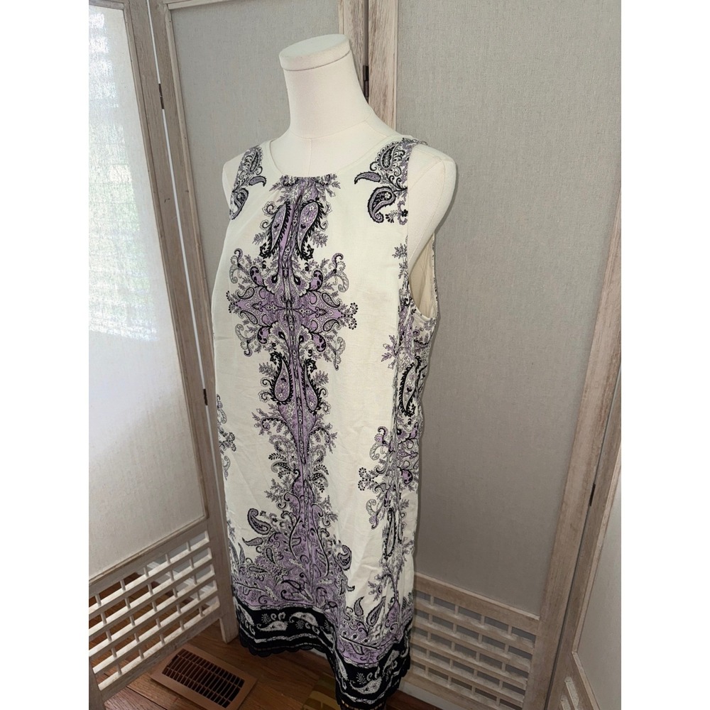 LOFT Paisley Print Dress Sleeveless Casual Dress Sun Dress Tank Dress Size 10 - Picture 5 of 10